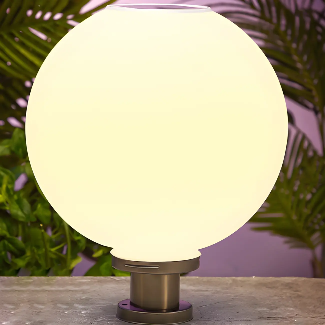 Modern White Ball Solar Outdoor Post Lights | homeyfad