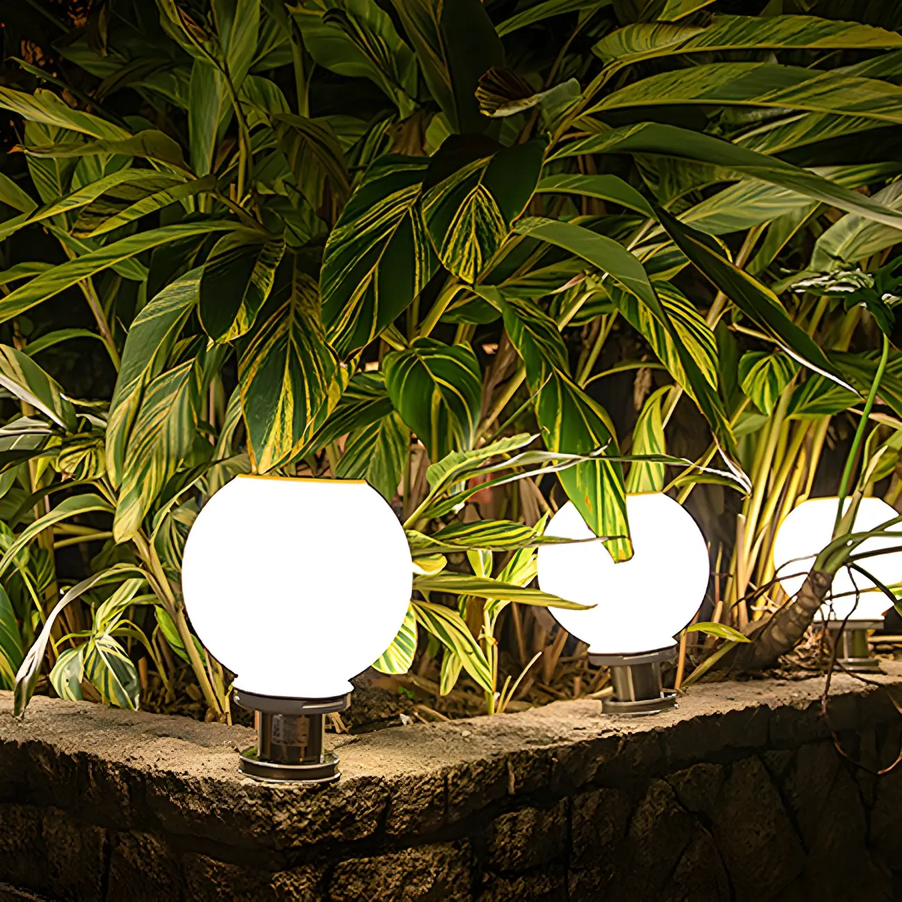 Modern White Ball Solar Outdoor Post Lights | homeyfad