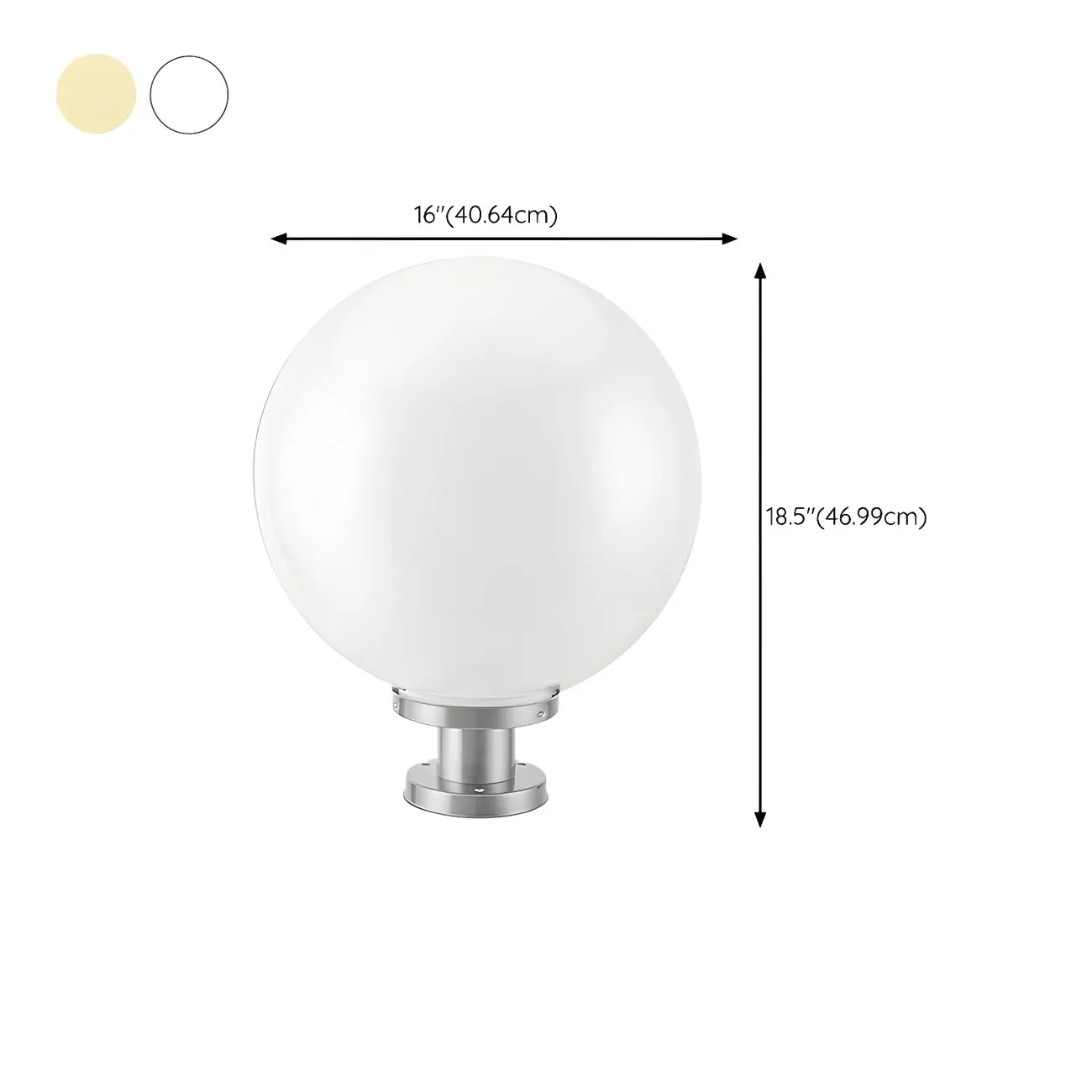 Modern White Ball Solar Outdoor Post Lights | homeyfad