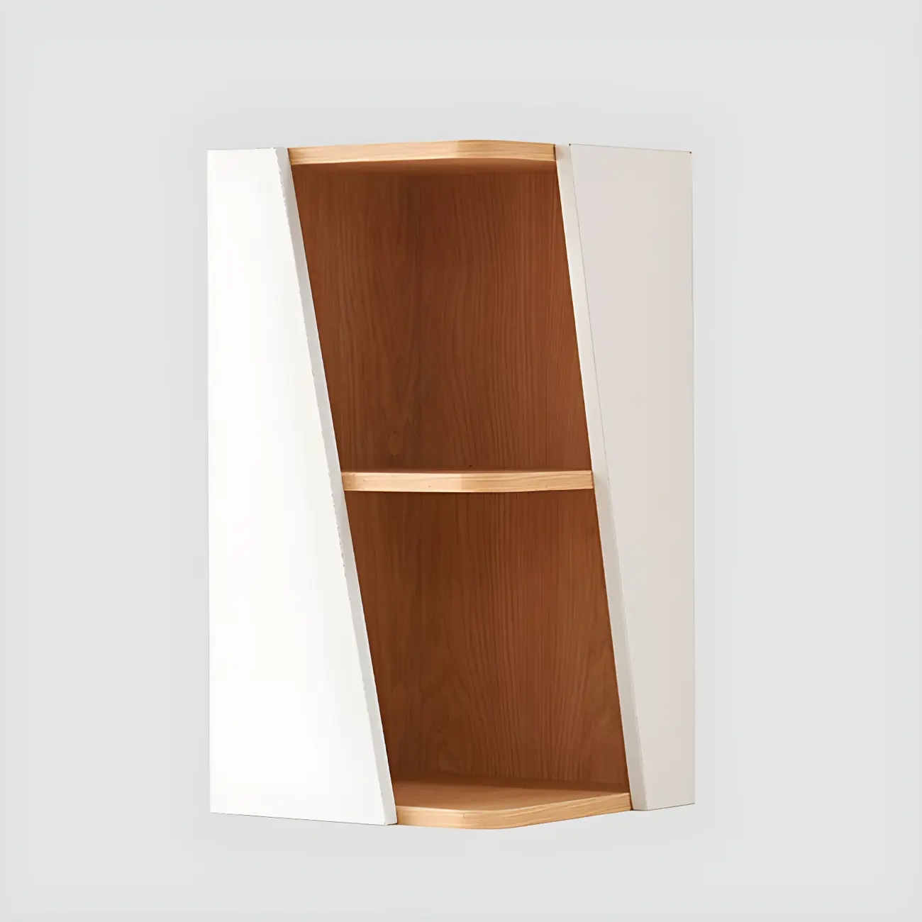Artistic Modern White Wooden Corner Bookcase  Image - 3 | homeyfad