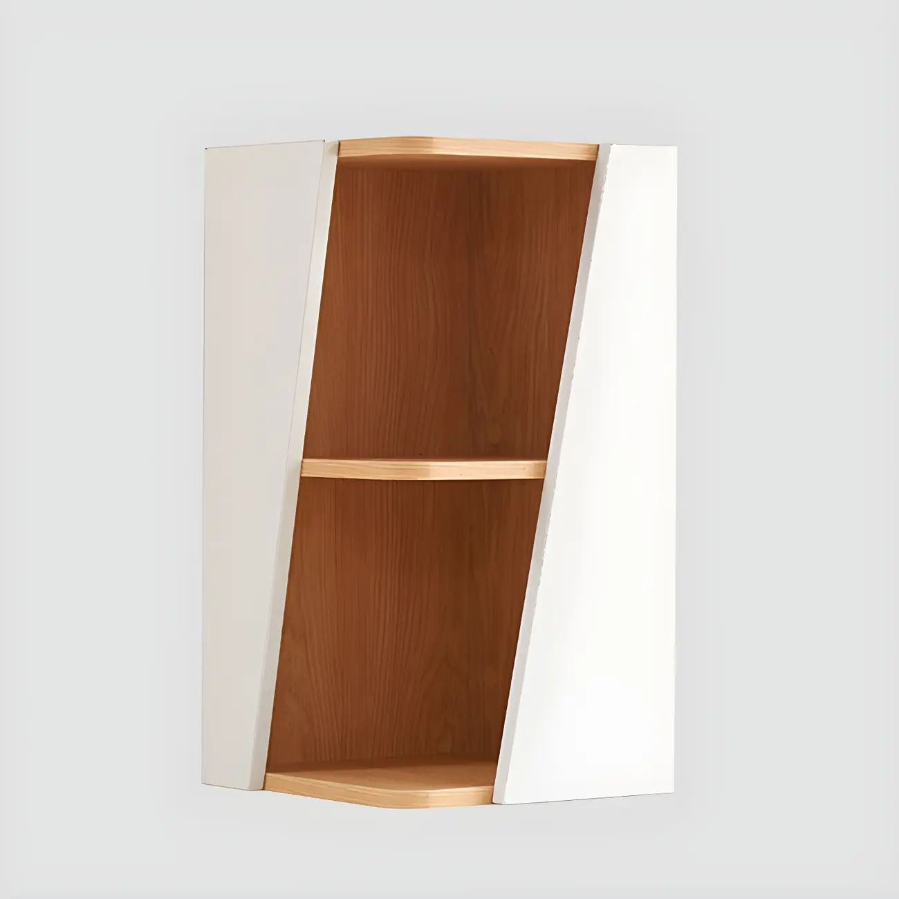 Artistic Modern White Wooden Corner Bookcase  Image - 4 | homeyfad