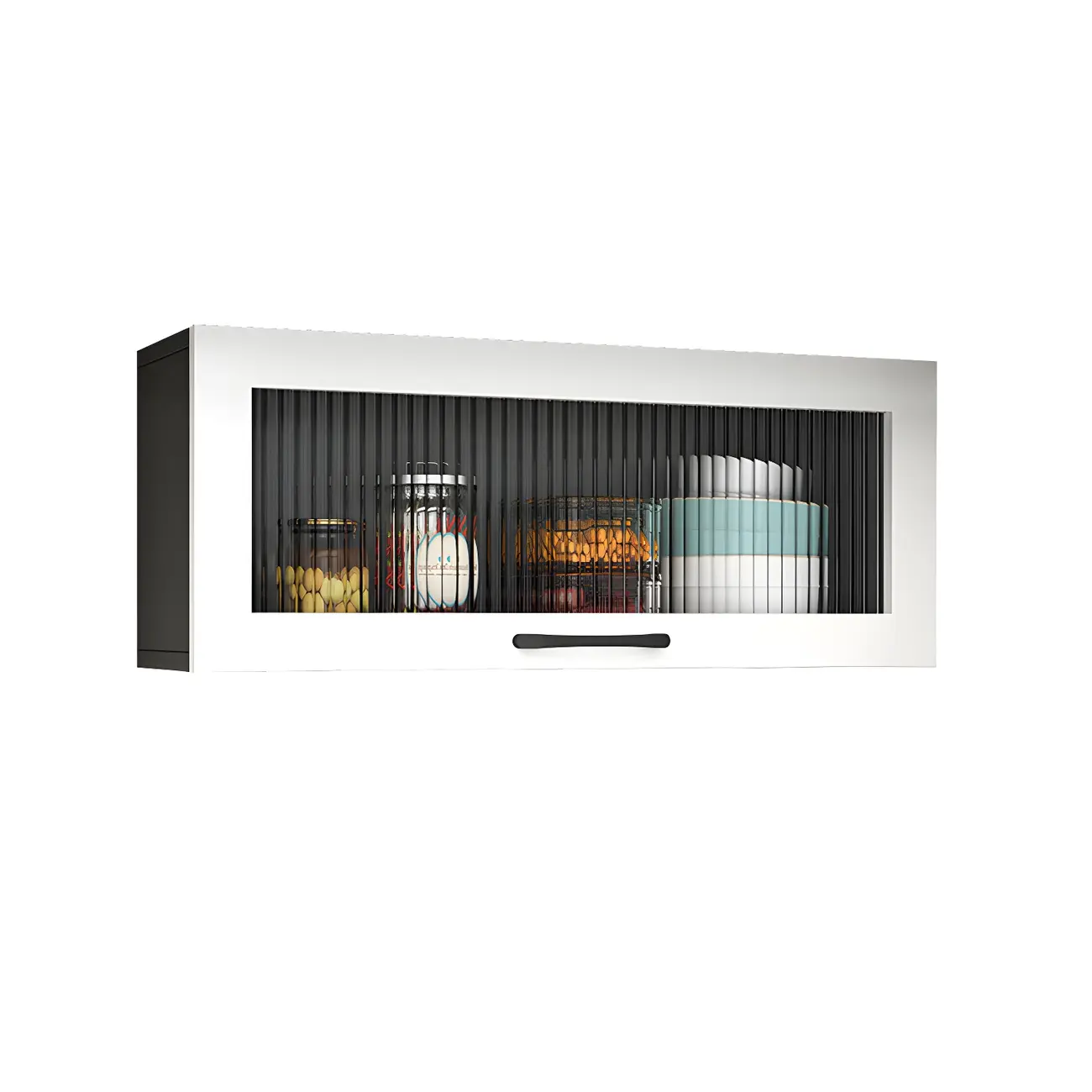 Kitchen White Wood Wall-Mounted Storage China Cabinets Image - 7 | homeyfad