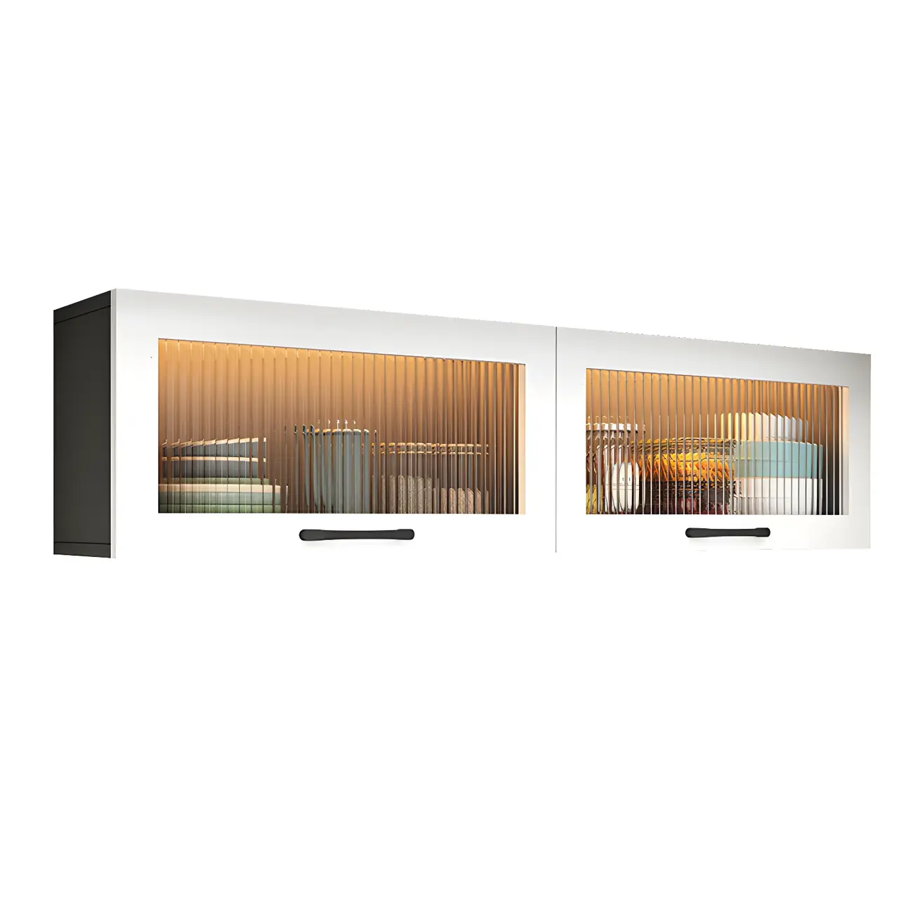 Kitchen White Wood Wall-Mounted Storage China Cabinets Image - 11 | homeyfad