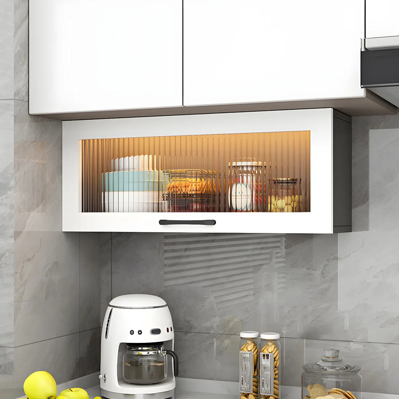 Kitchen White Wood Wall-Mounted Storage China Cabinets Image - 16 | homeyfad
