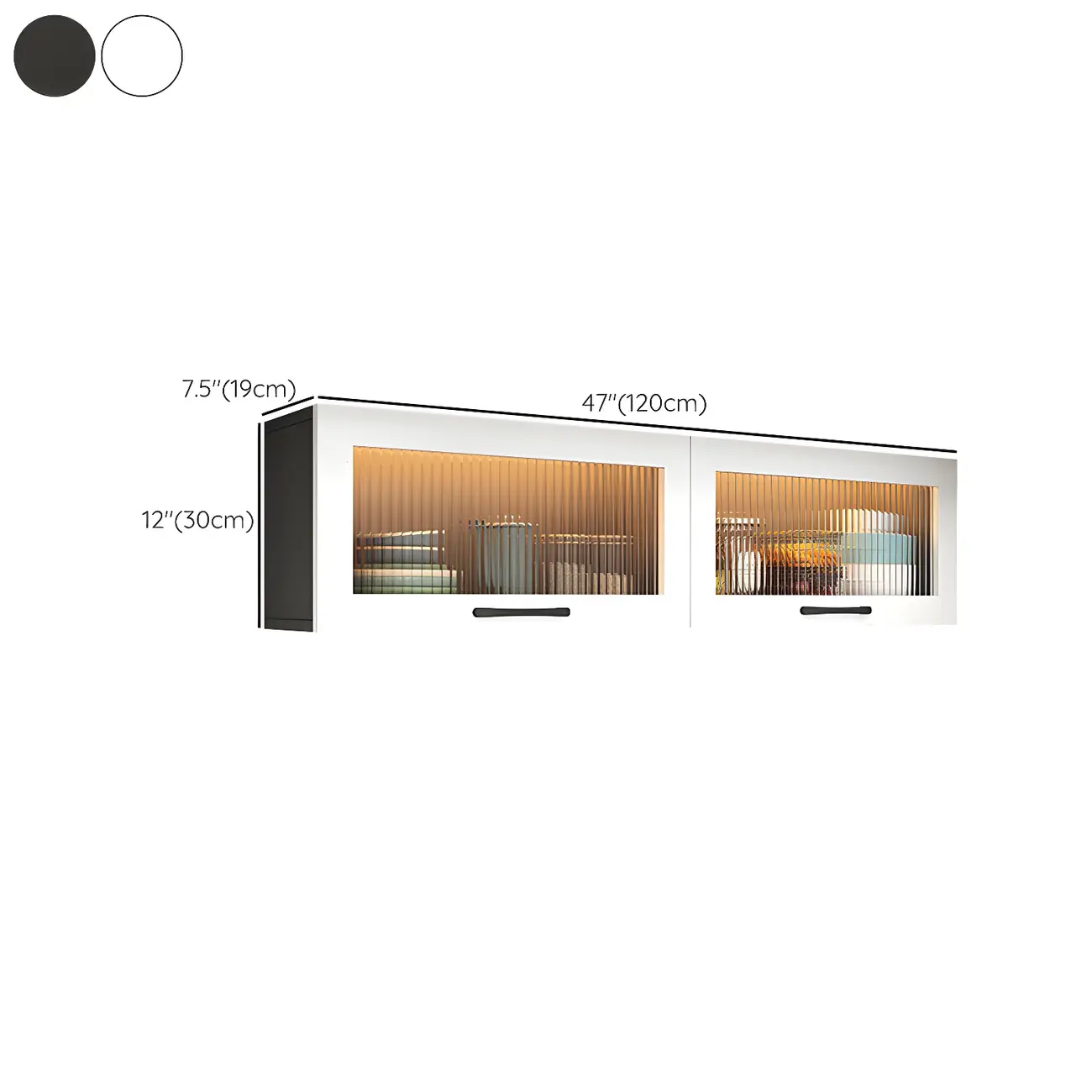 Kitchen White Wood Wall-Mounted Storage China Cabinets Image - 27 | homeyfad