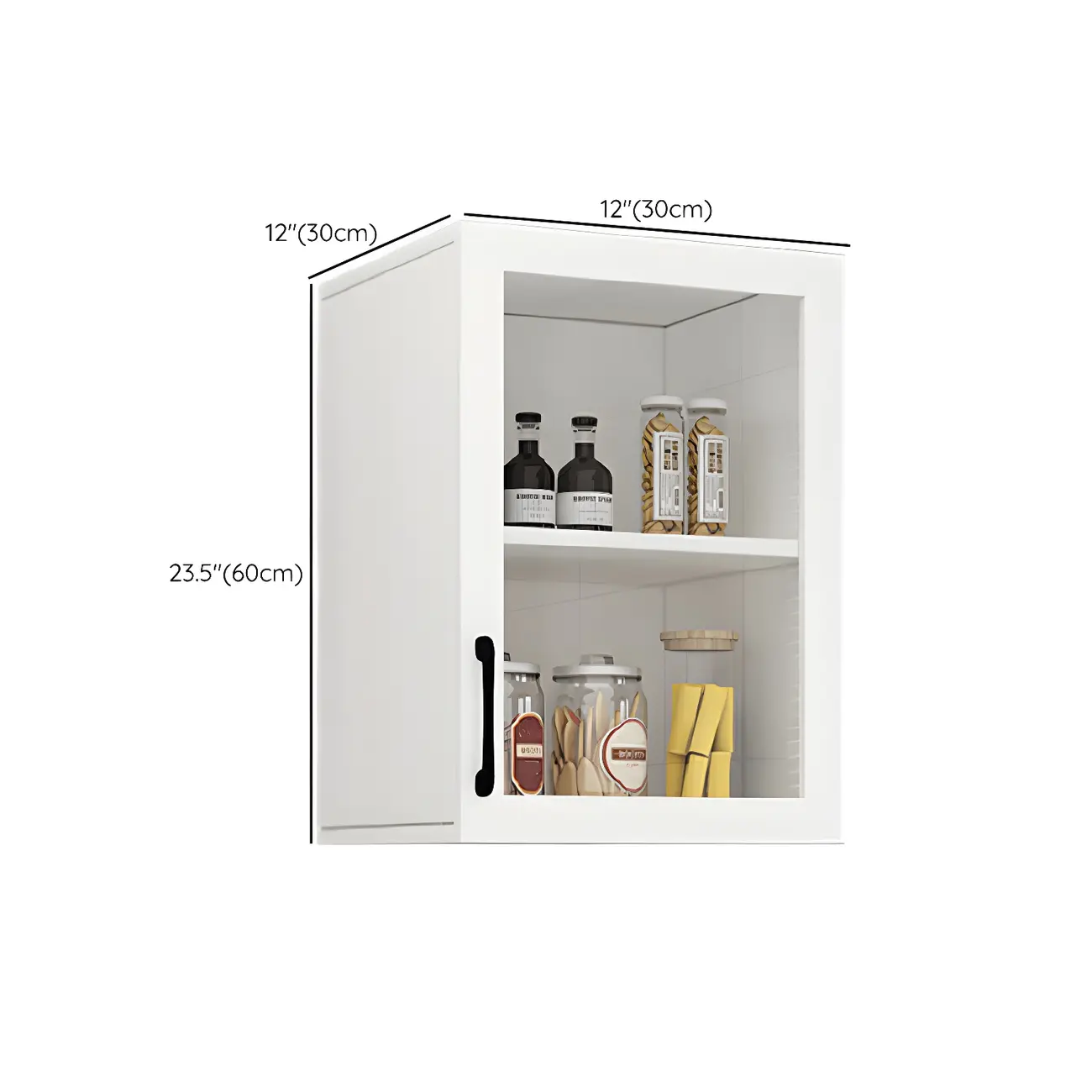 White Rectangular Wall-Mounted Wood Display Cabinet Image - 10 | homeyfad