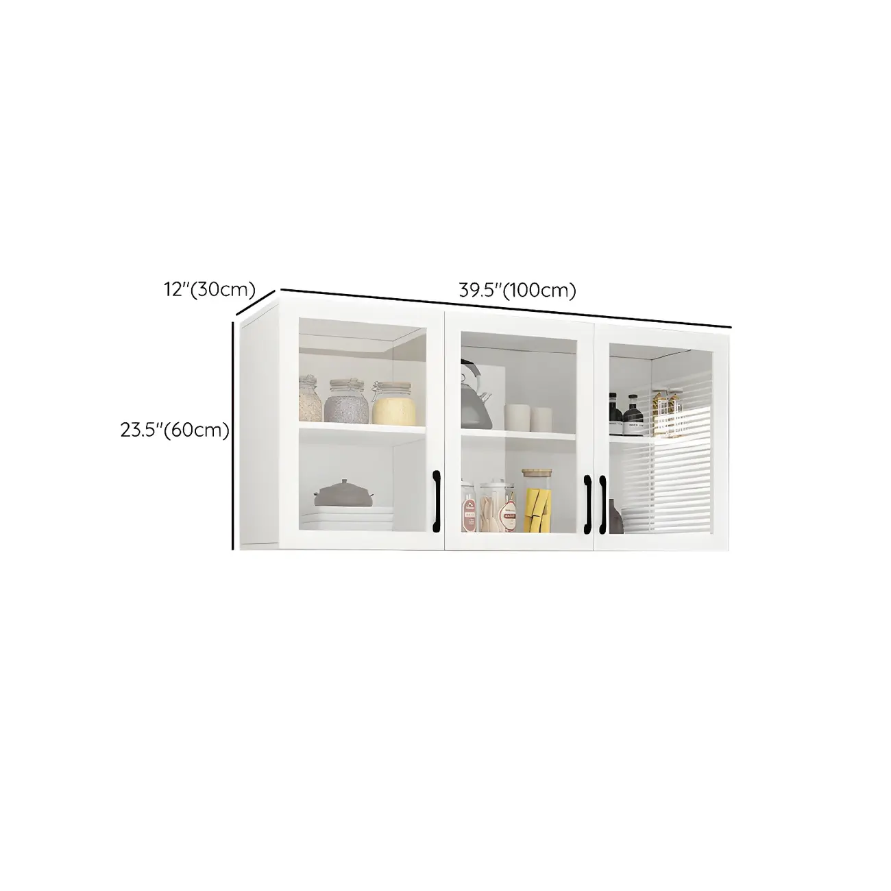 White Rectangular Wall-Mounted Wood Display Cabinet Image - 14 | homeyfad