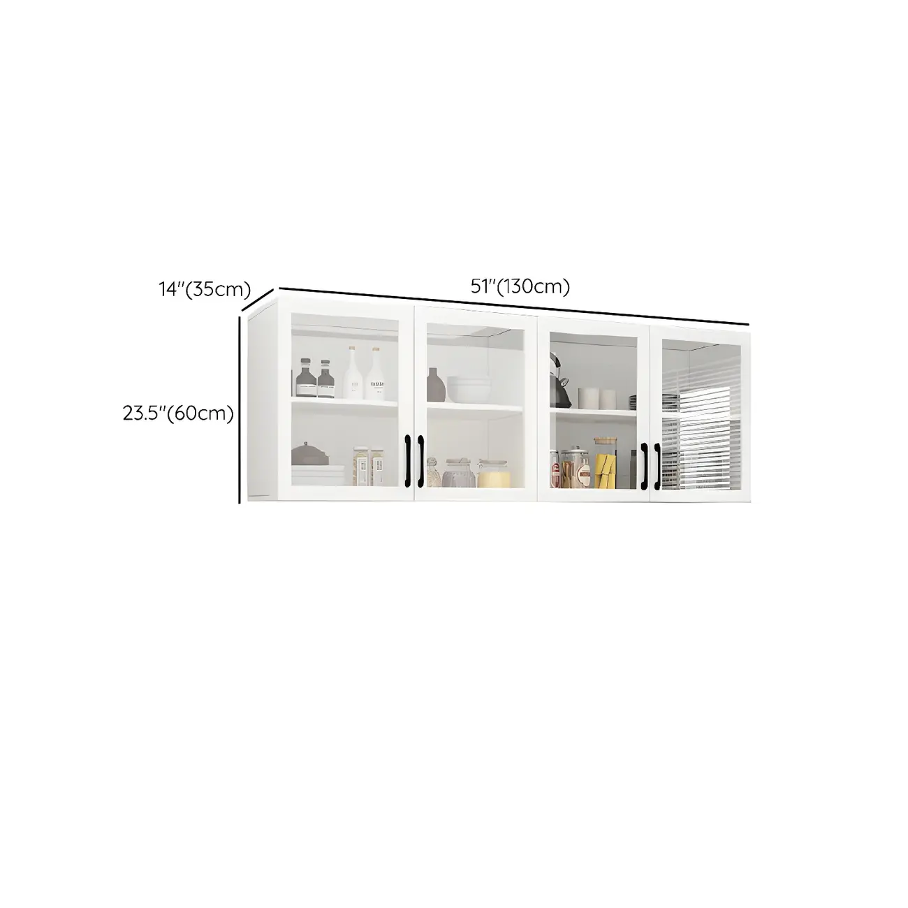 White Rectangular Wall-Mounted Wood Display Cabinet Image - 20 | homeyfad