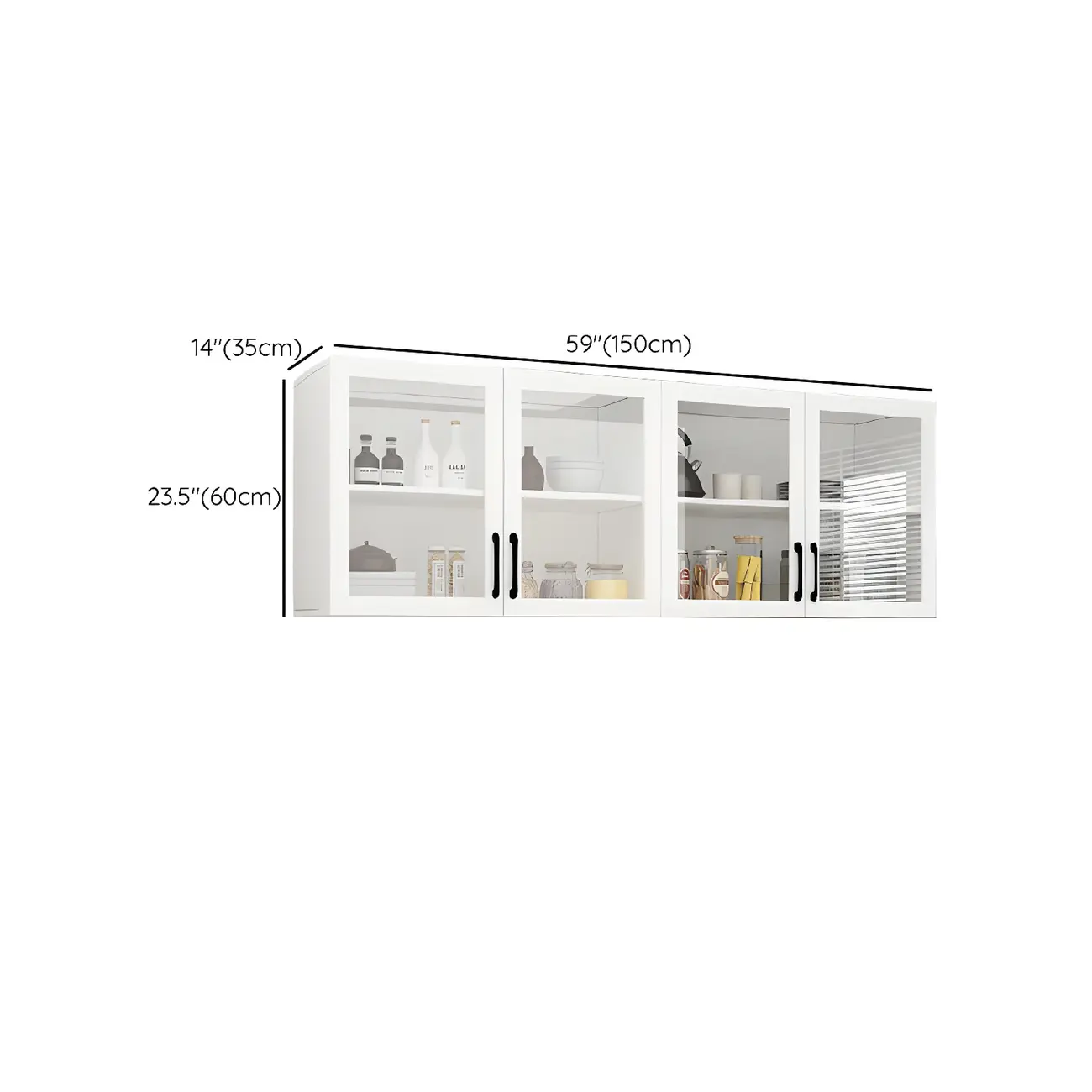 White Rectangular Wall-Mounted Wood Display Cabinet Image - 21 | homeyfad