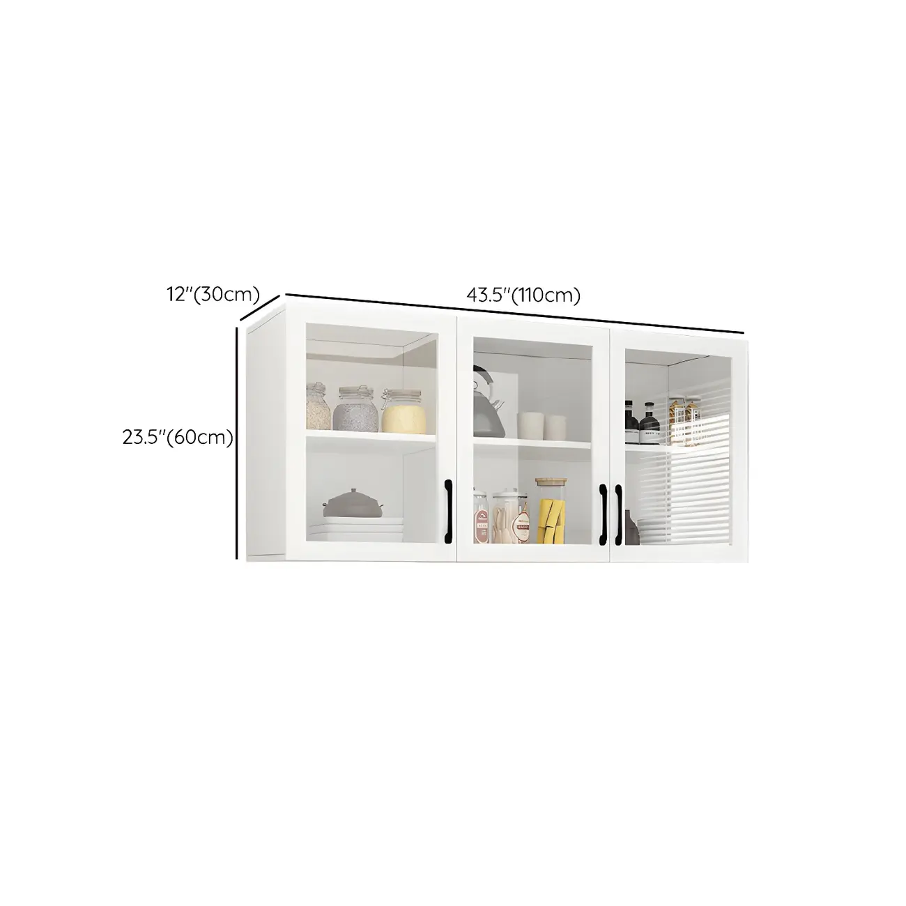 White Rectangular Wall-Mounted Wood Display Cabinet Image - 26 | homeyfad