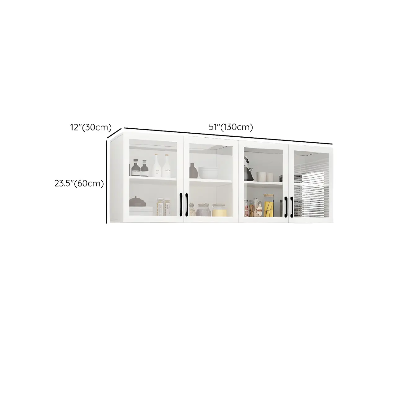 White Rectangular Wall-Mounted Wood Display Cabinet Image - 28 | homeyfad