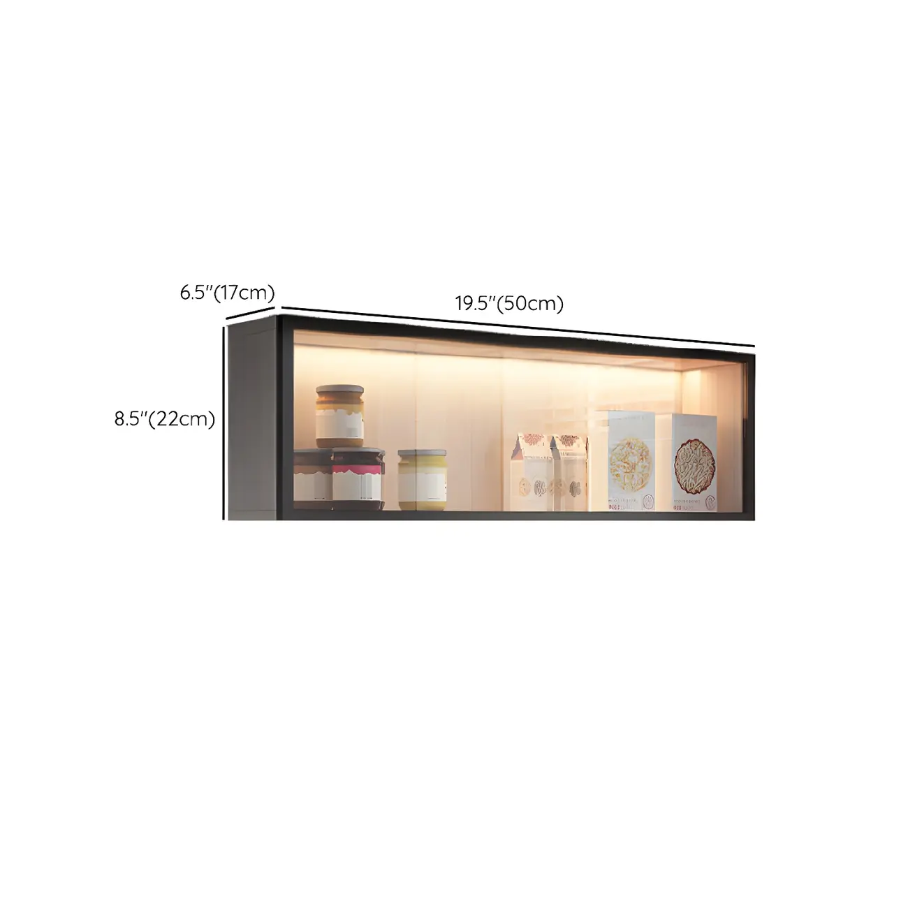 Modern Grey Wood Glass Door Wall-Mounted Display Cabinet Image - 12 | homeyfad