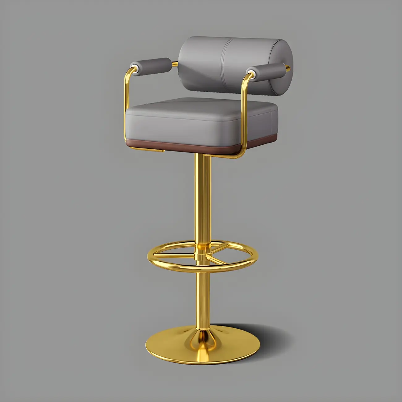 Stylish Leather Adjustable Bar Stools with Backrest for Home Bar Image - 12 | homeyfad
