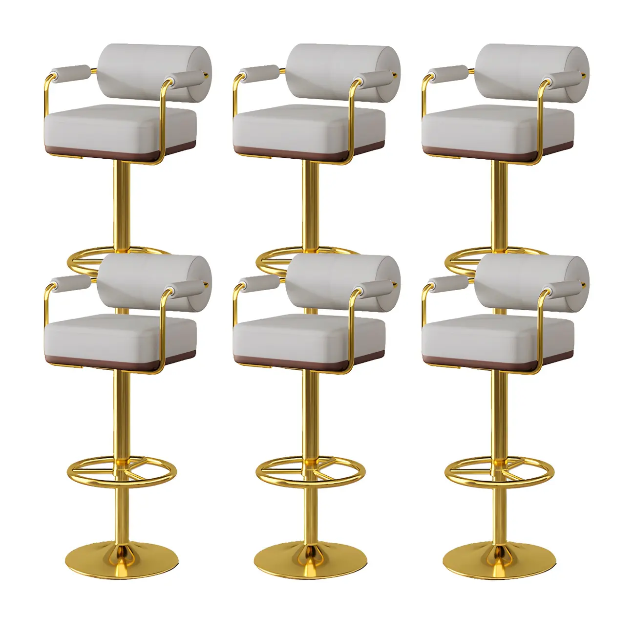 Stylish Leather Adjustable Bar Stools with Backrest for Home Bar Image - 21 | homeyfad