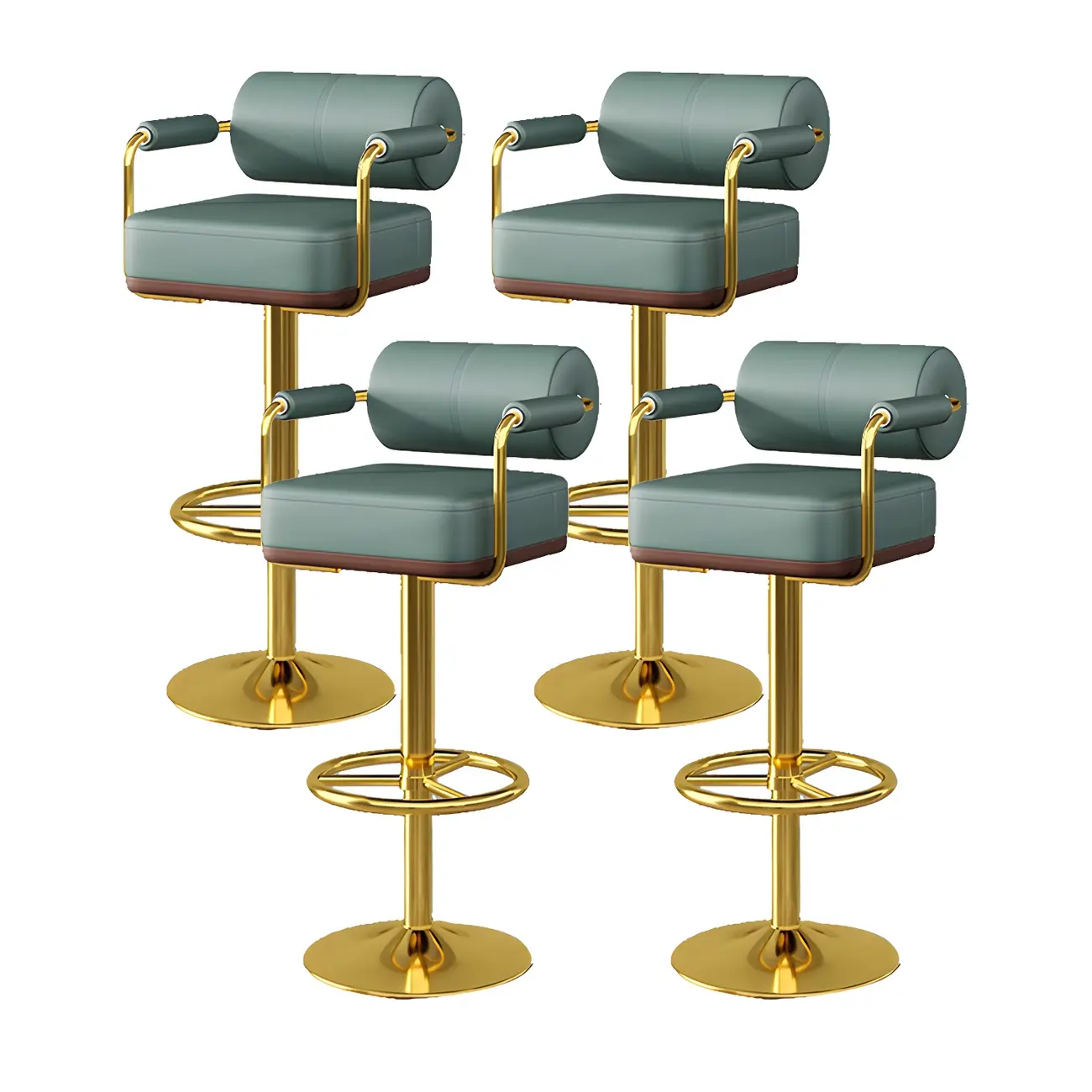 Stylish Leather Adjustable Bar Stools with Backrest for Home Bar Image - 25 | homeyfad