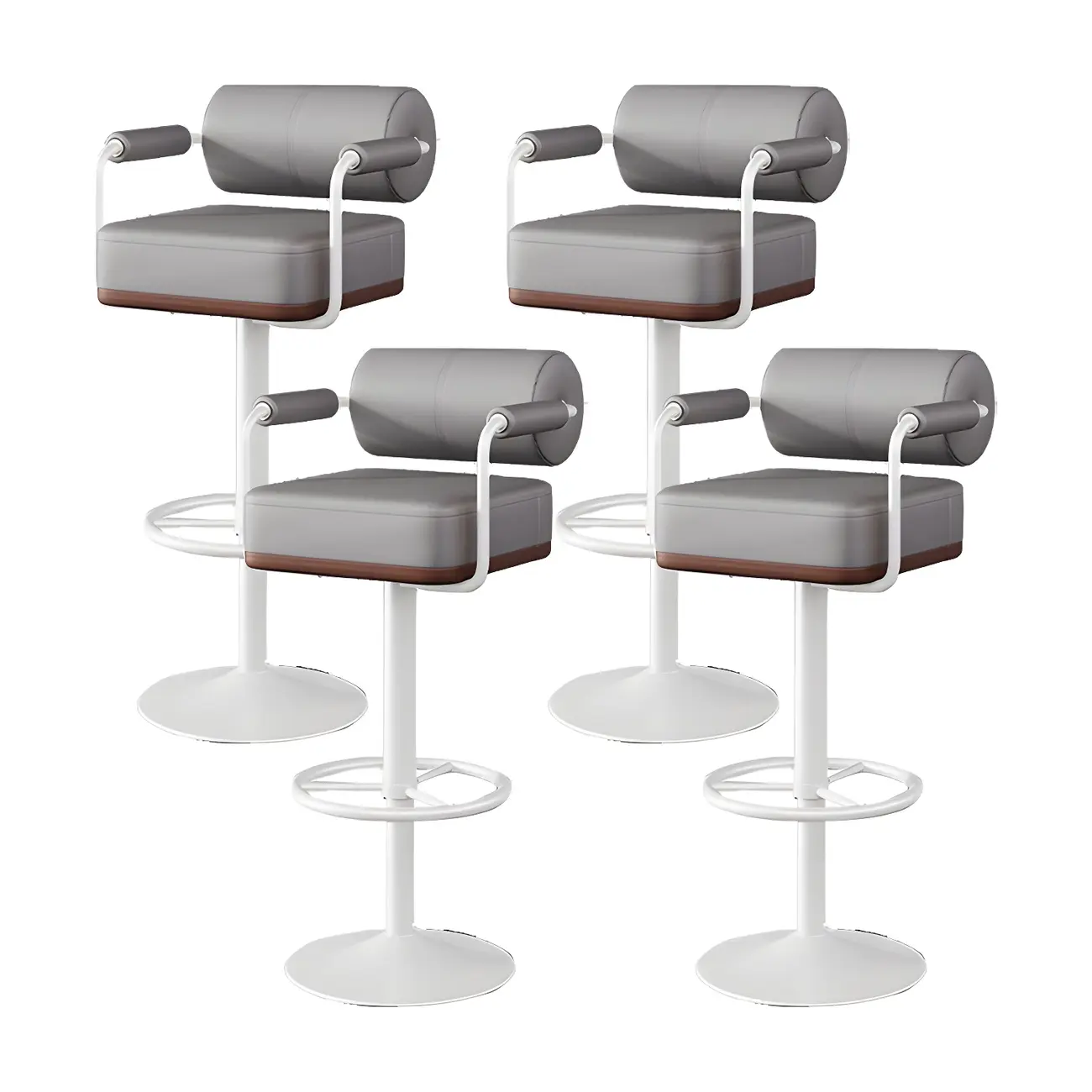Stylish Leather Adjustable Bar Stools with Backrest for Home Bar Image - 35 | homeyfad