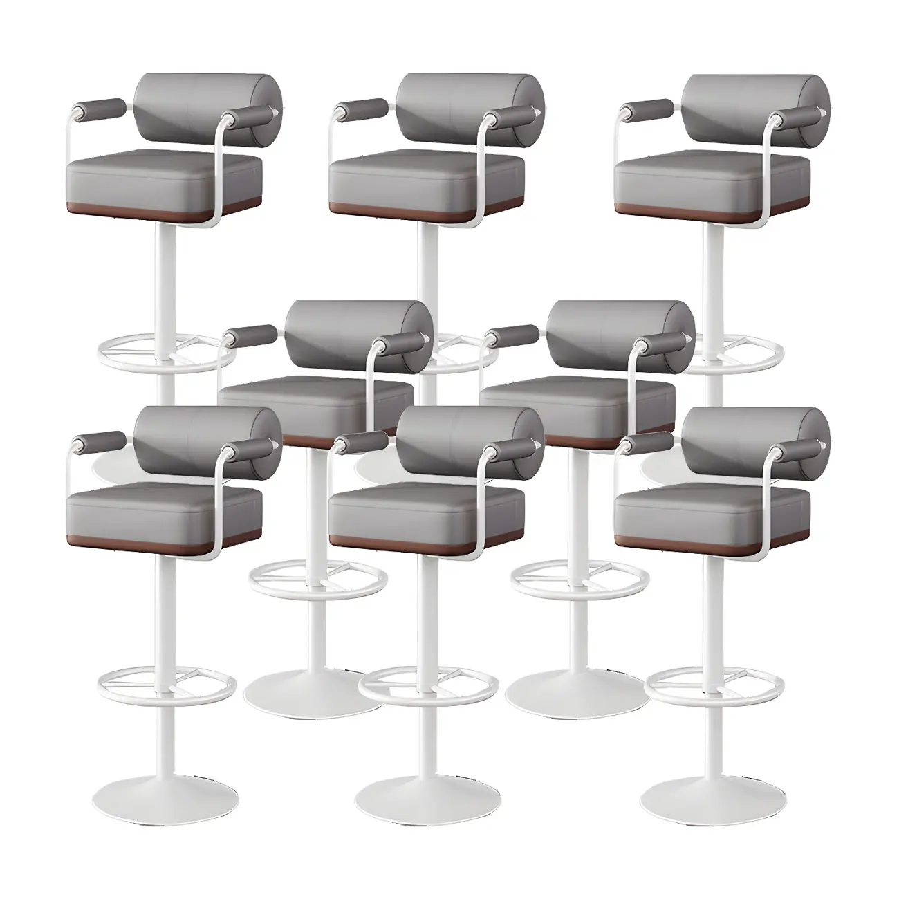 Stylish Leather Adjustable Bar Stools with Backrest for Home Bar Image - 37 | homeyfad