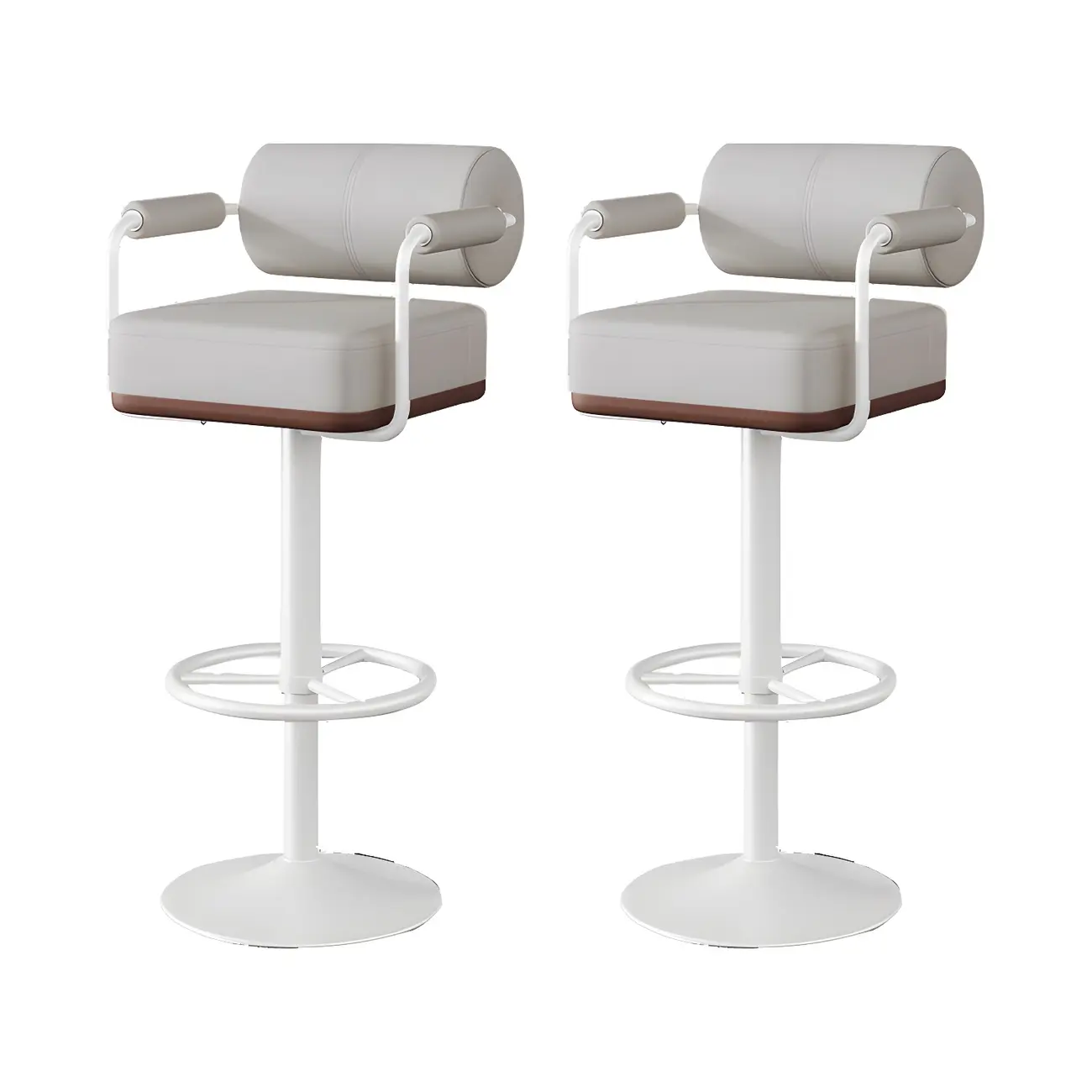 Stylish Leather Adjustable Bar Stools with Backrest for Home Bar Image - 39 | homeyfad