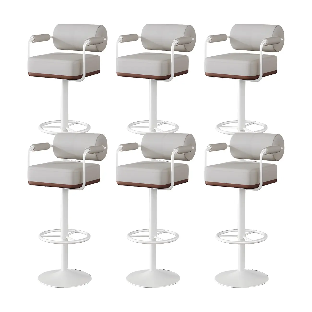 Stylish Leather Adjustable Bar Stools with Backrest for Home Bar Image - 41 | homeyfad