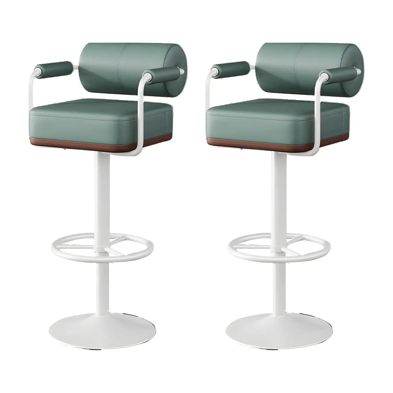 Stylish Leather Adjustable Bar Stools with Backrest for Home Bar Image - 44 | homeyfad