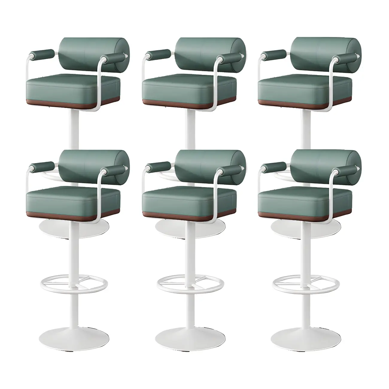 Stylish Leather Adjustable Bar Stools with Backrest for Home Bar Image - 46 | homeyfad