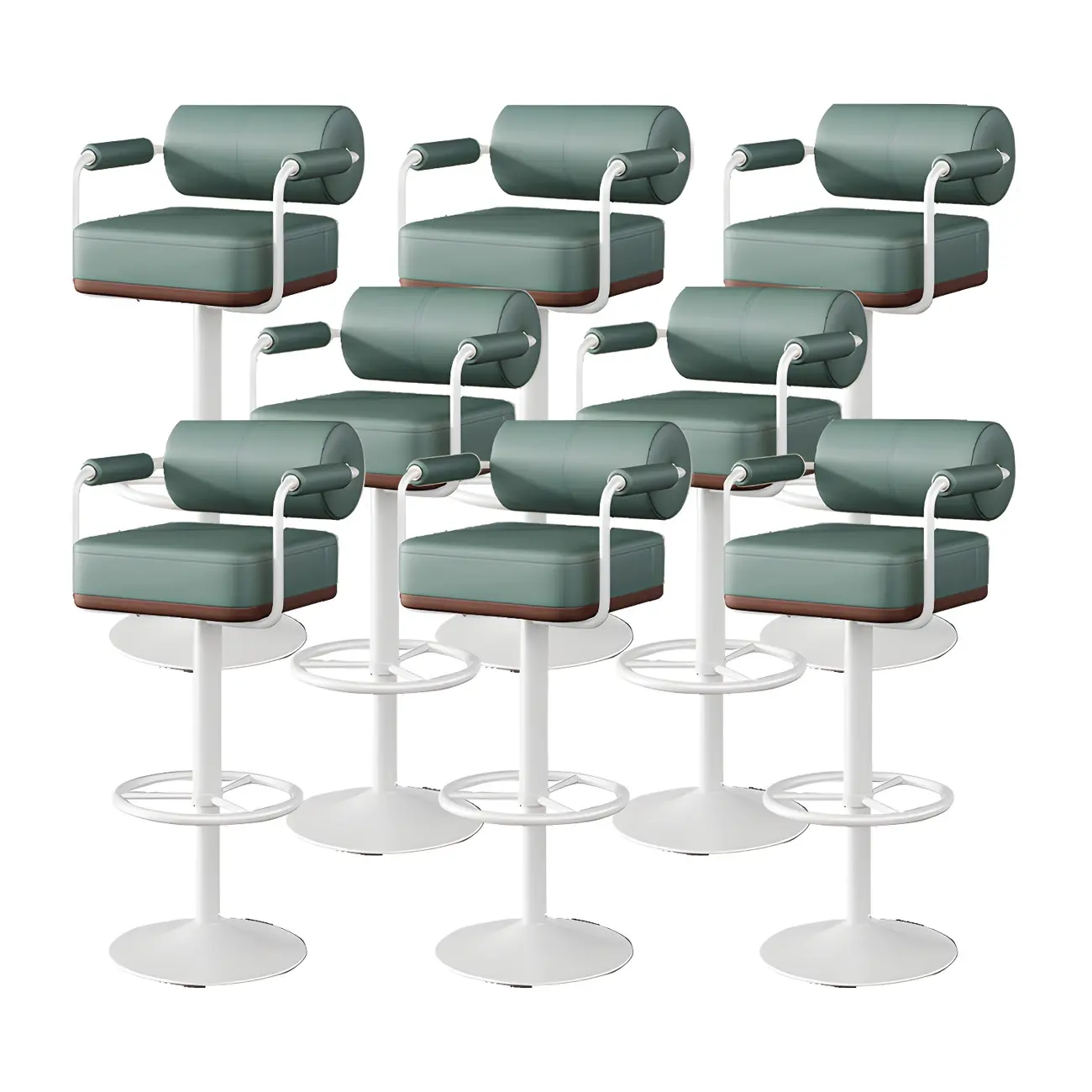 Stylish Leather Adjustable Bar Stools with Backrest for Home Bar Image - 47 | homeyfad