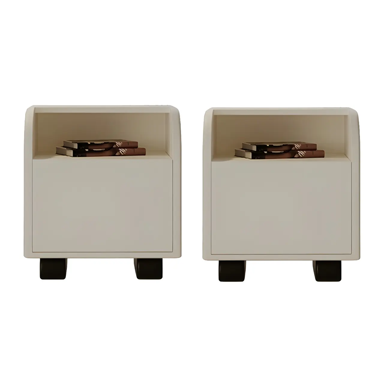 Nordic White-Black Storage Small Nightstand in 3-Layer Image - 4 | homeyfad