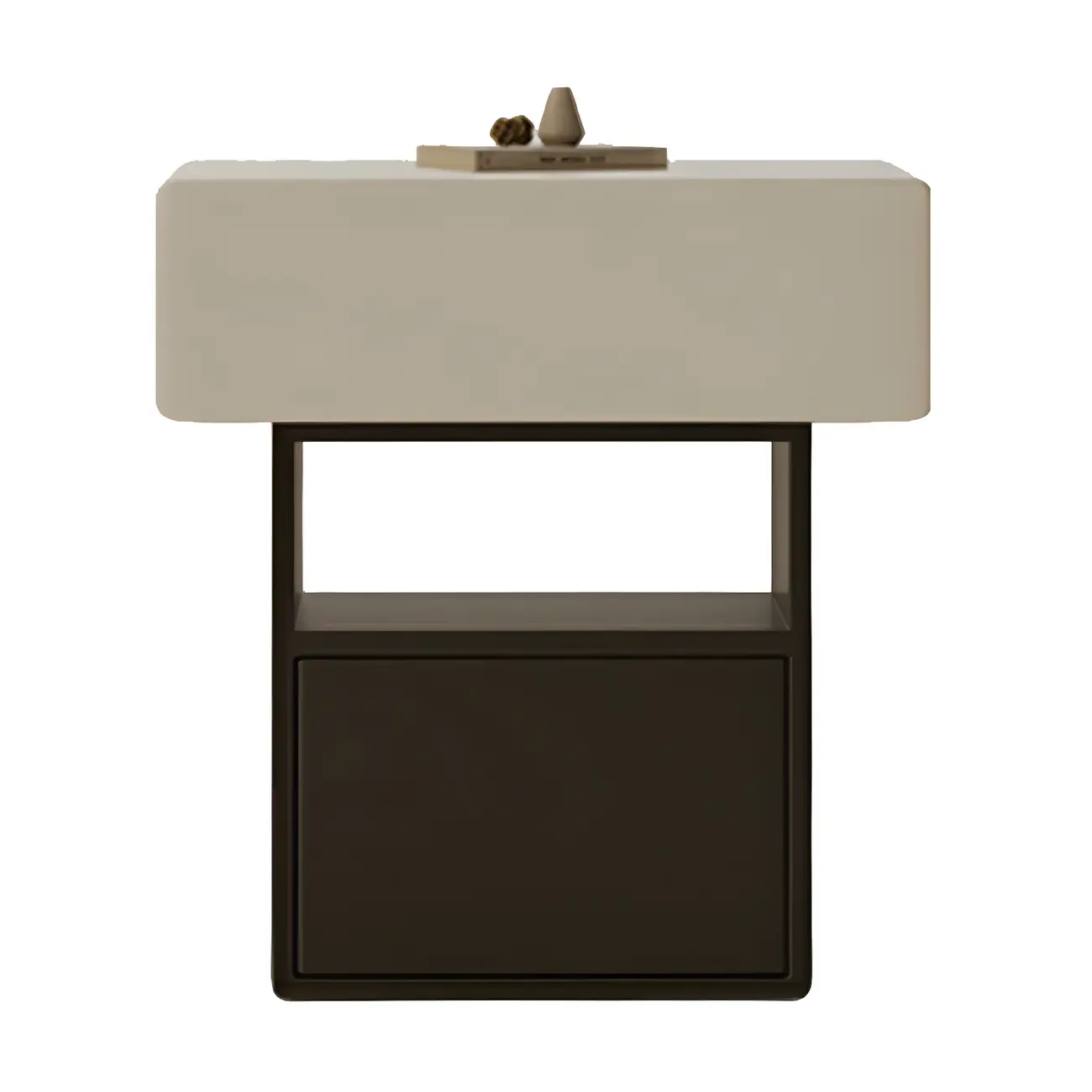 Nordic White-Black Storage Small Nightstand in 3-Layer Image - 6 | homeyfad