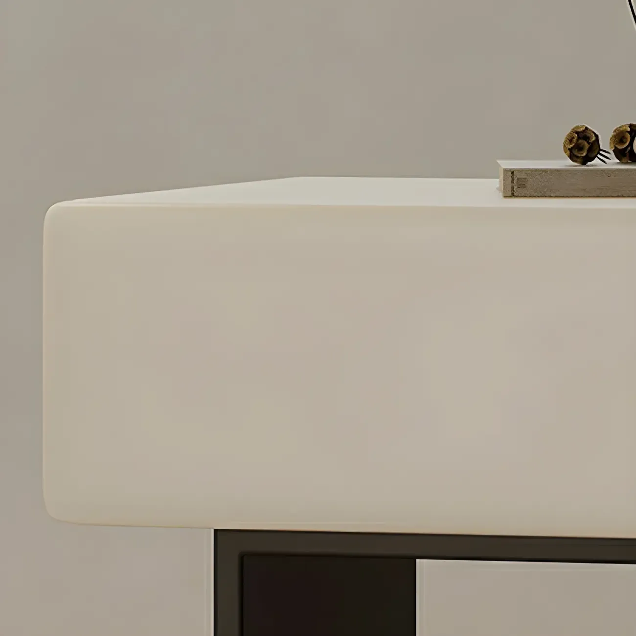 Nordic White-Black Storage Small Nightstand in 3-Layer Image - 13