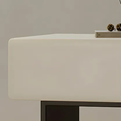 Nordic White-Black Storage Small Nightstand in 3-Layer Image - 13