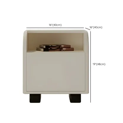 Nordic White-Black Storage Small Nightstand in 3-Layer Image - 15