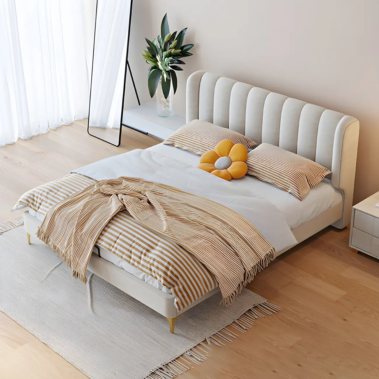 Modern Lift-Up Faux Leather Platform Bed with Padded Headboard Image - 1 | homeyfad