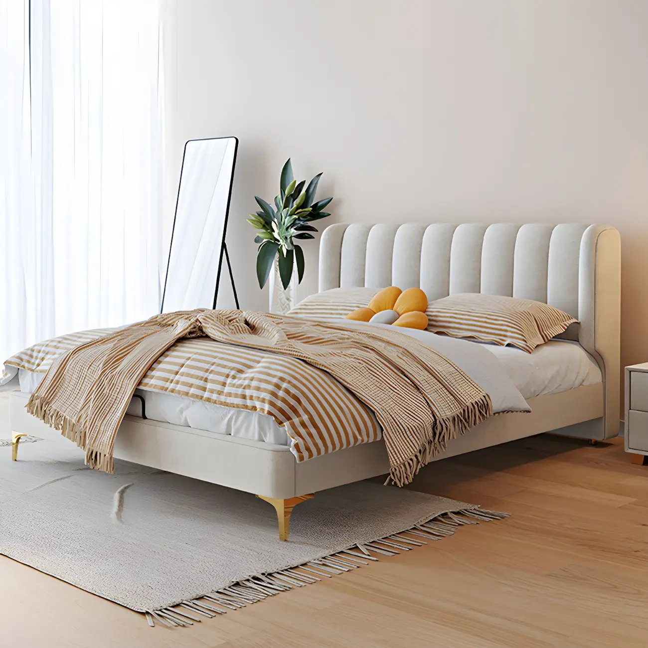 Modern Lift-Up Faux Leather Platform Bed with Padded Headboard Image - 2 | homeyfad
