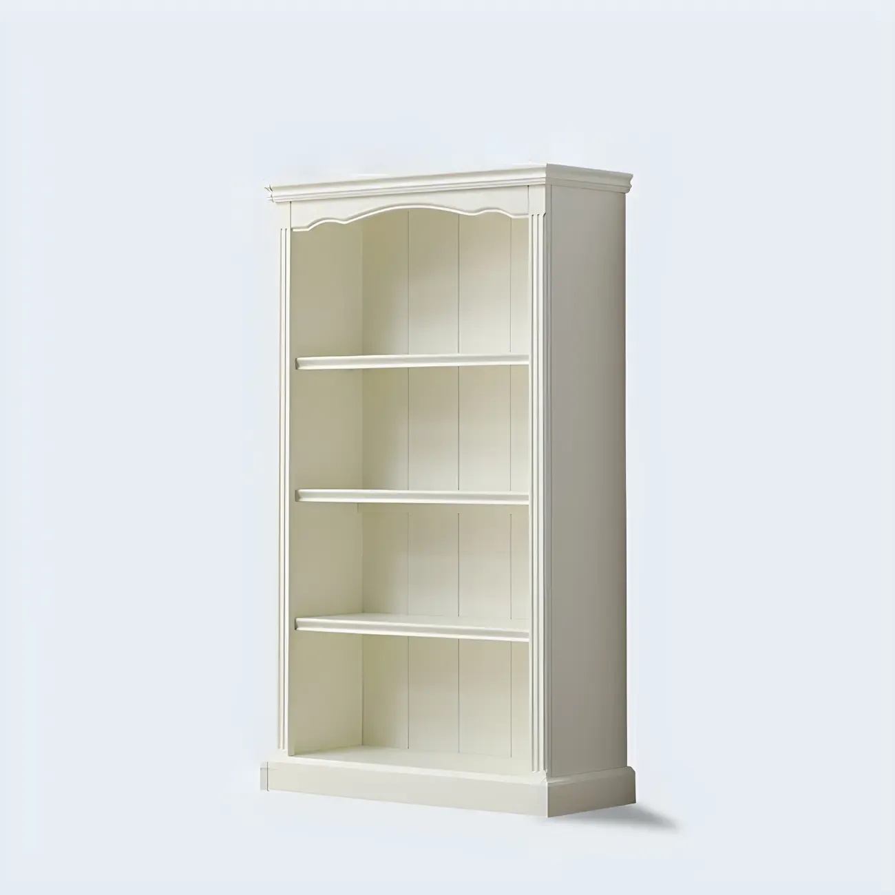 Classic Simple White Rectangular Wood Bookcase Image - 4