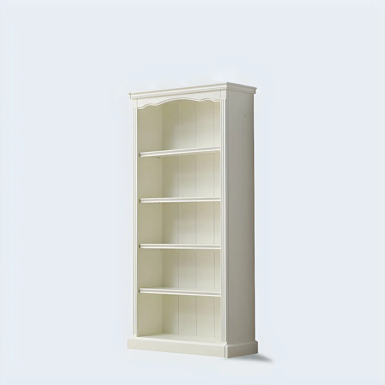 Classic Simple White Rectangular Wood Bookcase Image - 5 | homeyfad