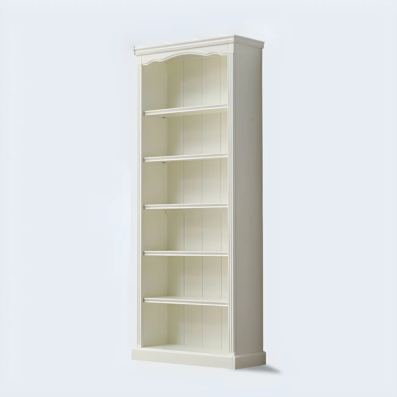 Classic Simple White Rectangular Wood Bookcase Image - 6 | homeyfad