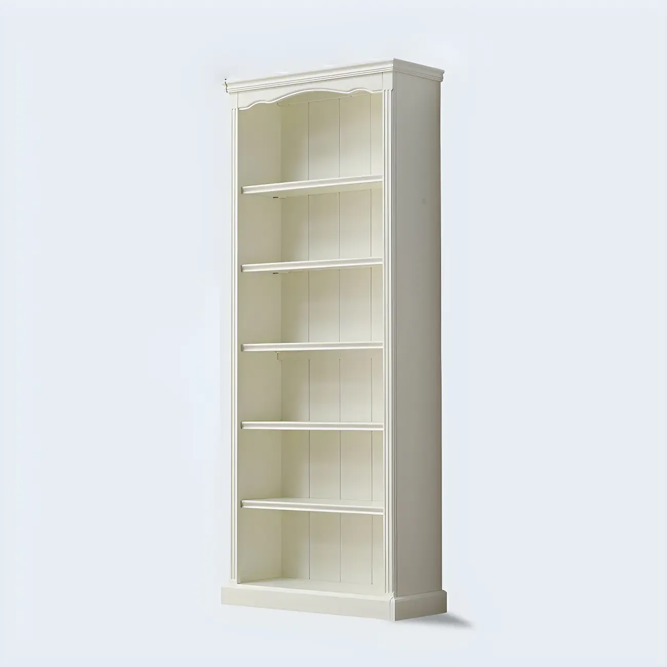 Classic Simple White Rectangular Wood Bookcase Image - 6