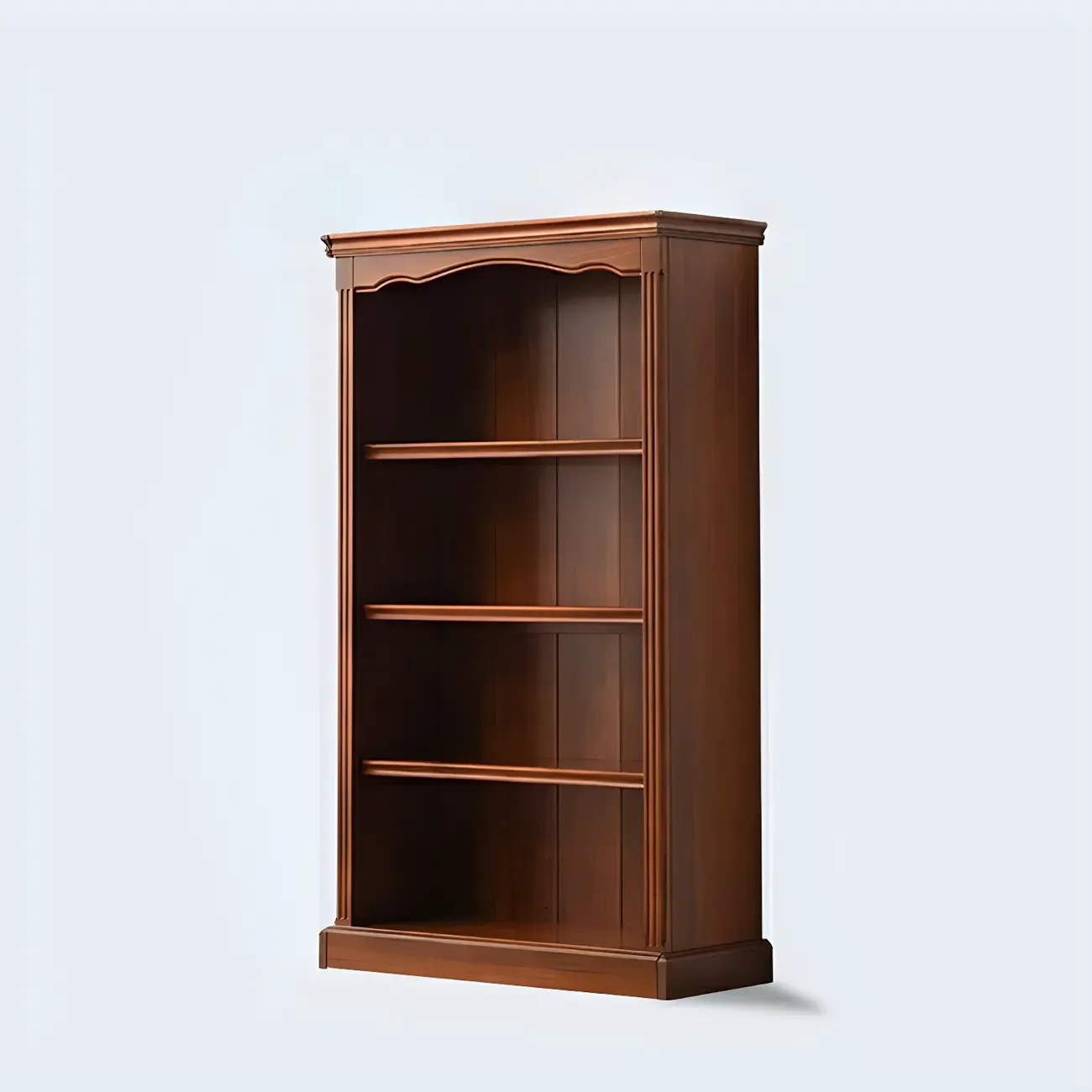 Classic Simple White Rectangular Wood Bookcase Image - 8