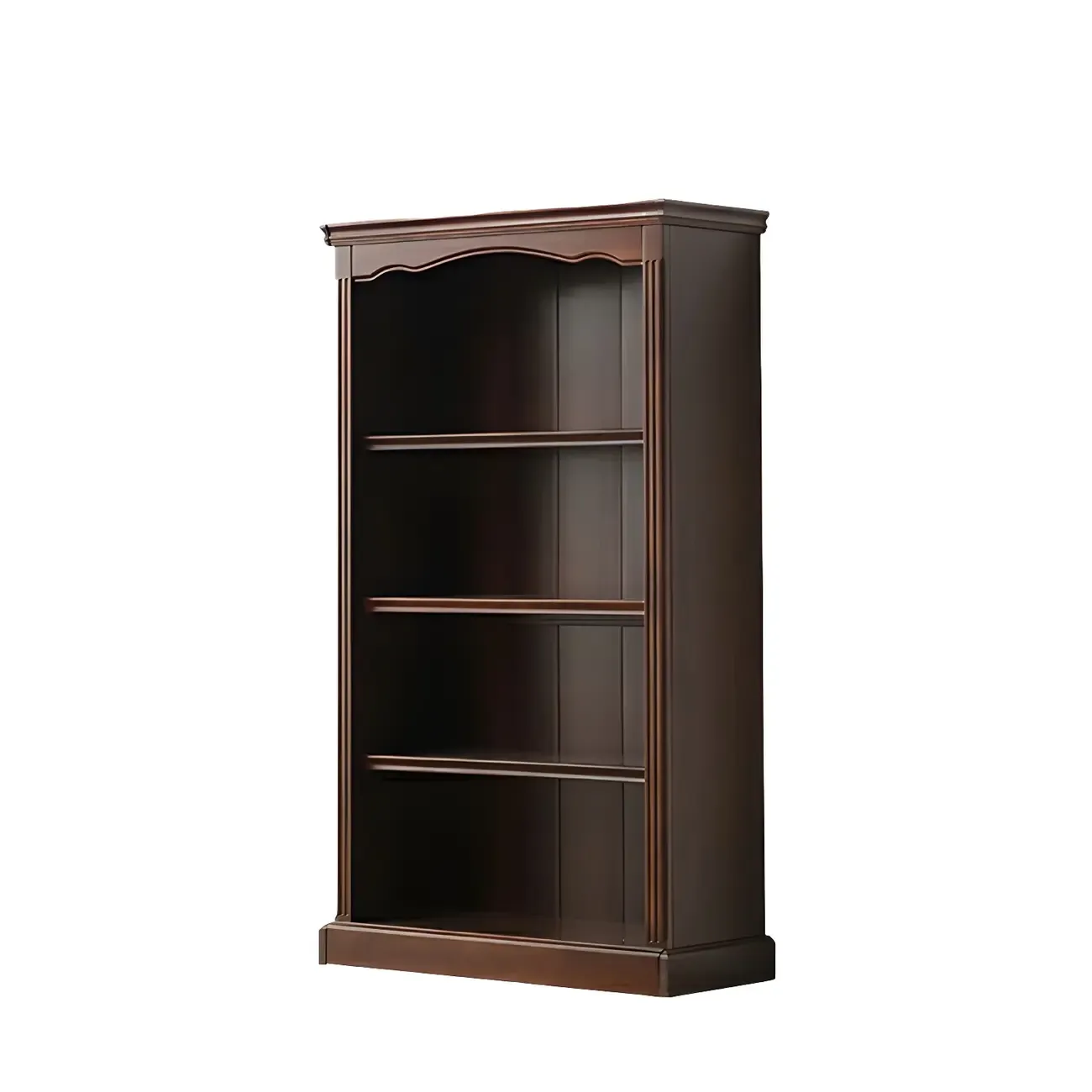 Classic Simple White Rectangular Wood Bookcase Image - 9