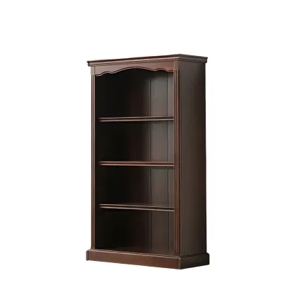 Classic Simple White Rectangular Wood Bookcase Image - 9