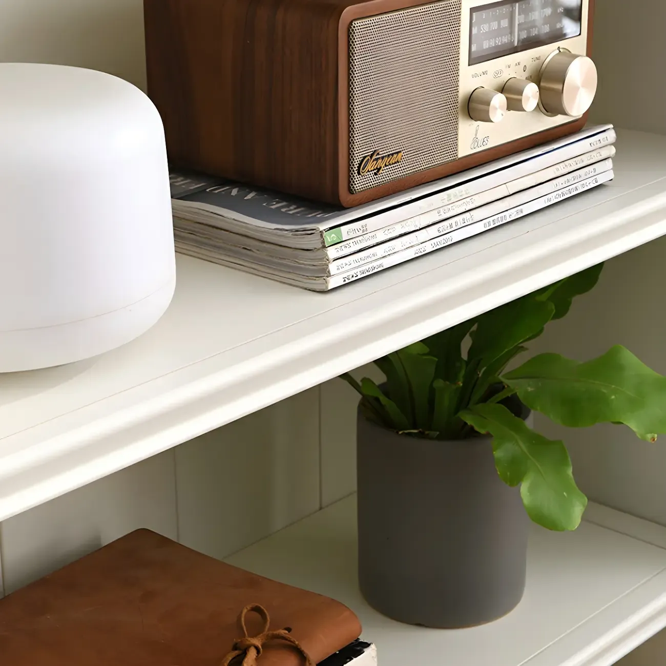 Classic Simple White Rectangular Wood Bookcase Image - 13