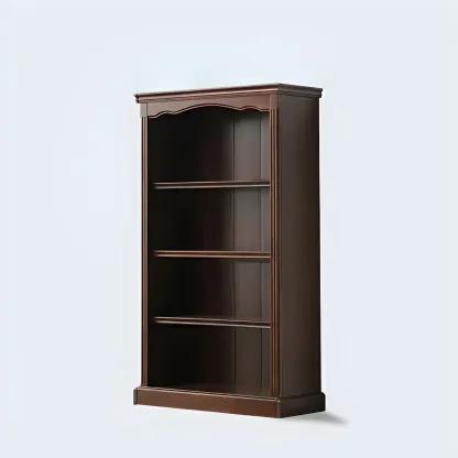 Classic Simple White Rectangular Wood Bookcase Image - 14