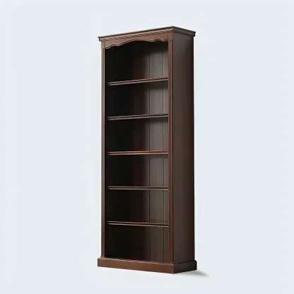 Classic Simple White Rectangular Wood Bookcase Image - 17