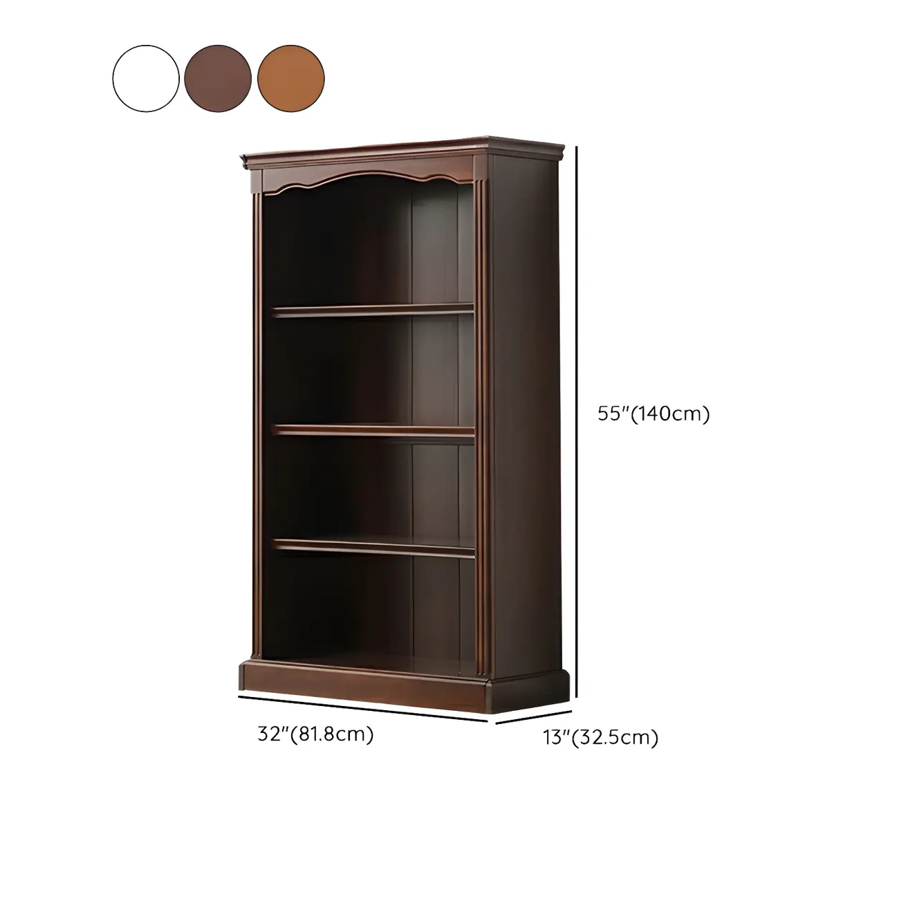 Classic Simple White Rectangular Wood Bookcase #size | homeyfad