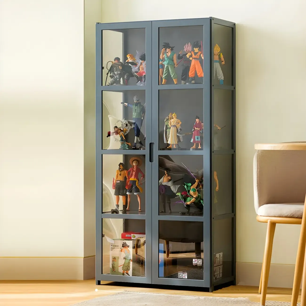 Classic Bamboo Display Cabinet with Acrylic Doors for Home Image - 3