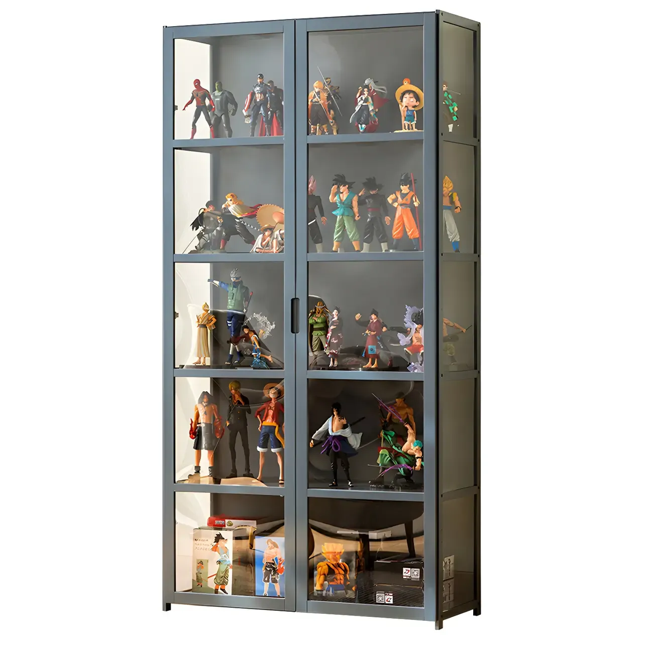 Classic Bamboo Display Cabinet with Acrylic Doors for Home Image - 9