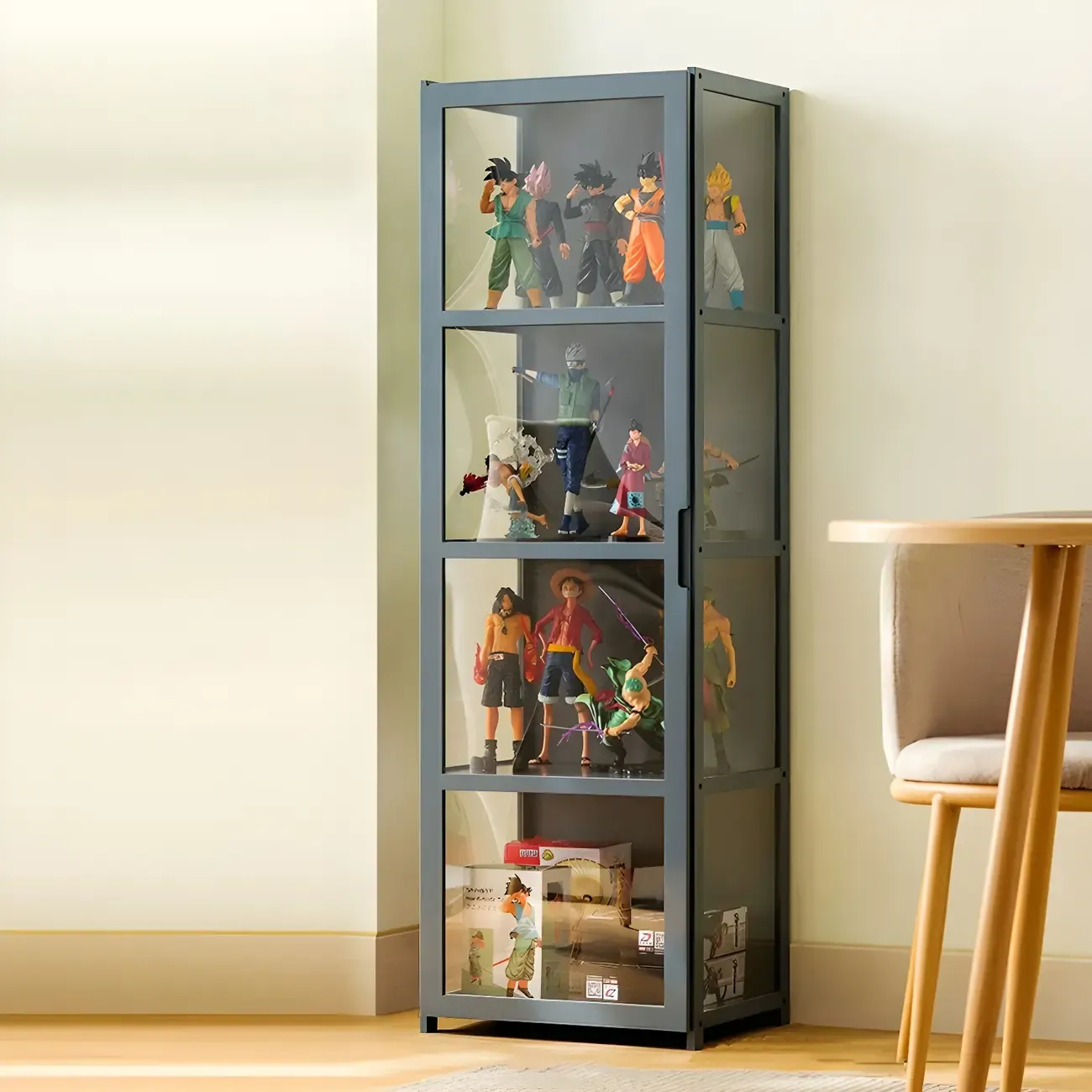 Classic Bamboo Display Cabinet with Acrylic Doors for Home Image - 11