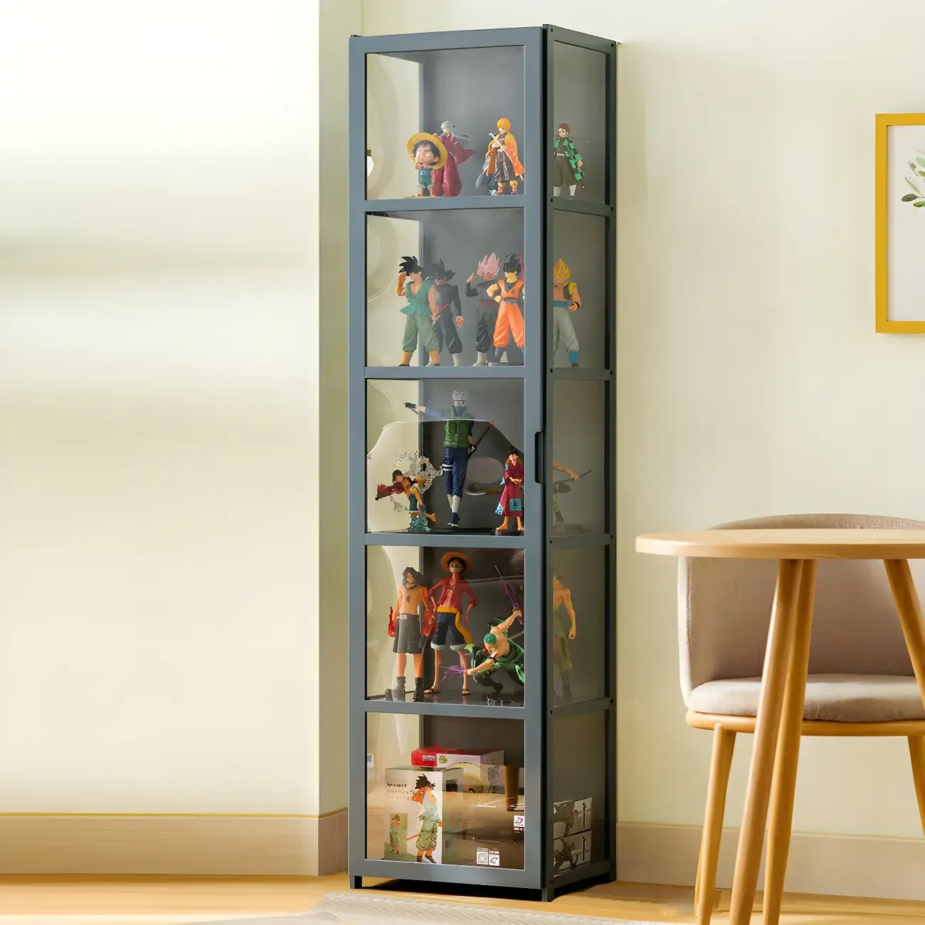 Classic Bamboo Display Cabinet with Acrylic Doors for Home Image - 14