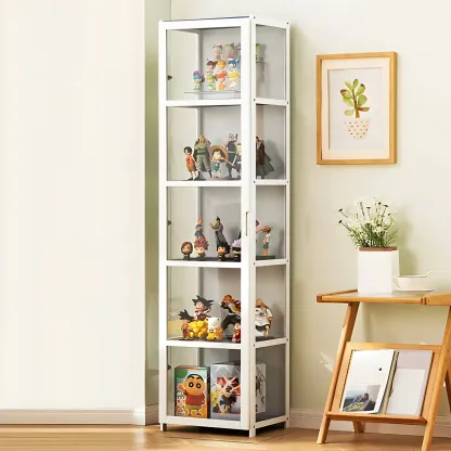 Classic Bamboo Display Cabinet with Acrylic Doors for Home Image - 15