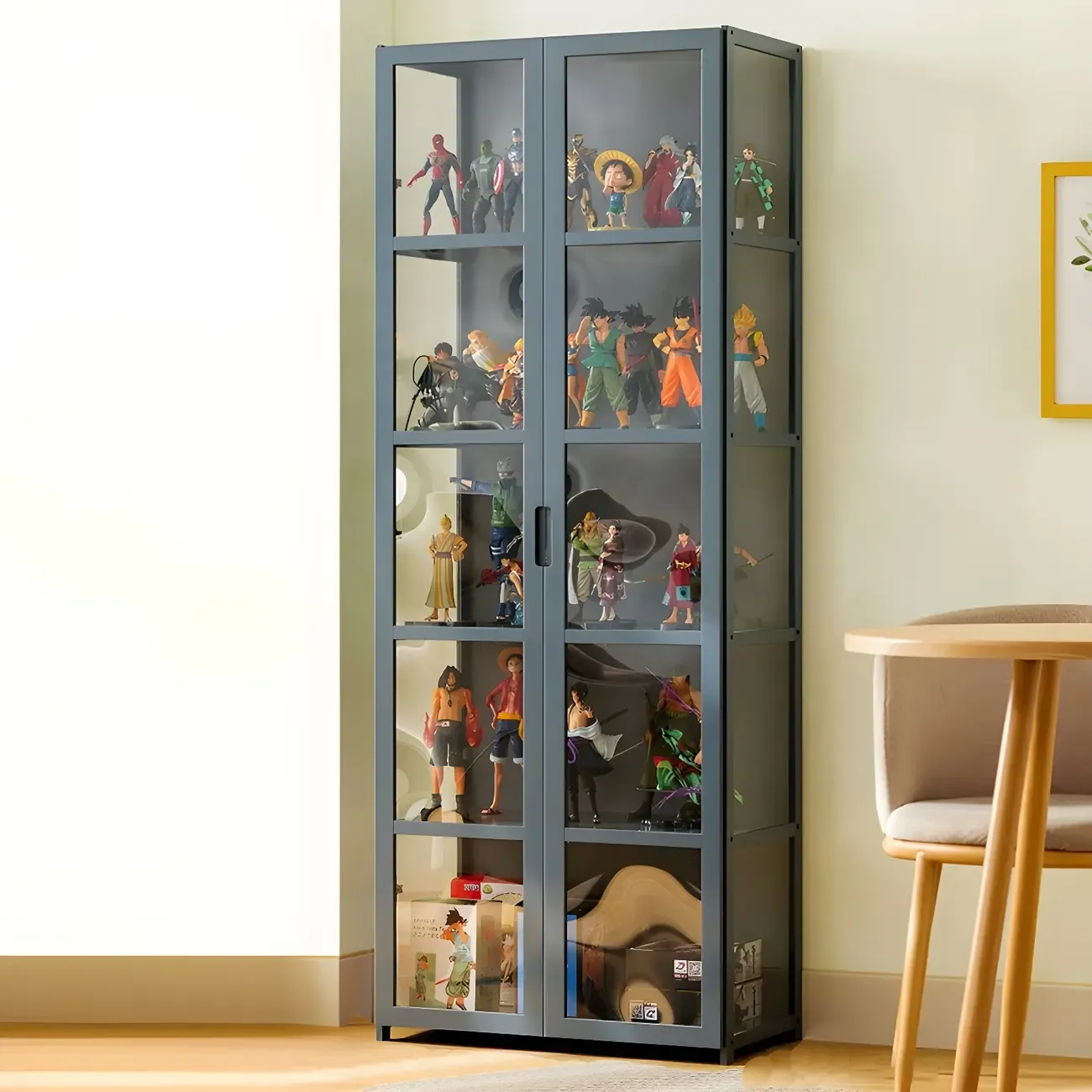 Classic Bamboo Display Cabinet with Acrylic Doors for Home Image - 20